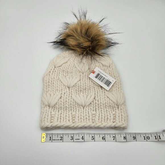 NWT Lele Sadoughi Motley Beanie White Lie in Ivory - One Size
